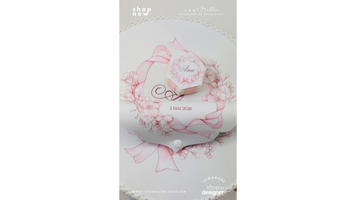 Trusou de Botez Bow Fairy Garden Personalizat pentru Fetițe 2